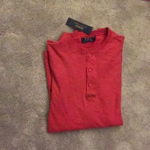 red ralph lauren half button long sleeve